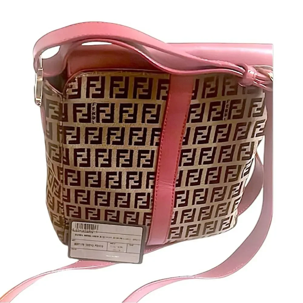 FENDI Tan and Pink Crossbody Bag